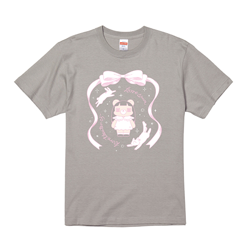 れ子ちゃんリボンTシャツ グレー